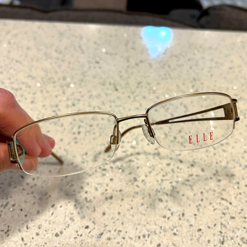 New Elle Semi-Rimless Metal Frame in Brushed Gold/ Bronze.